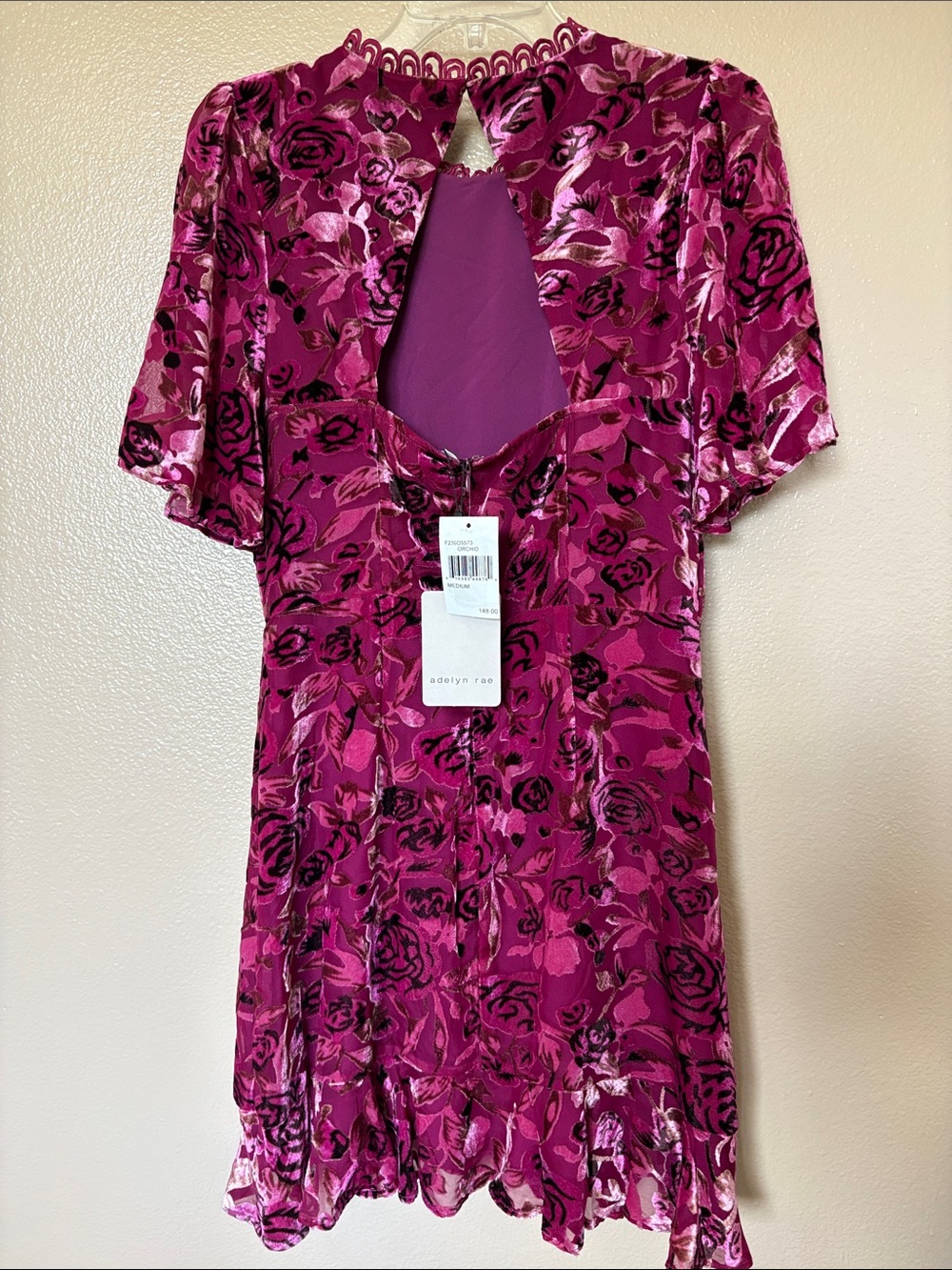 Adelyn Rae Raspberry Floral Fit-and-Flare Mini Dress - Picture 4 of 10